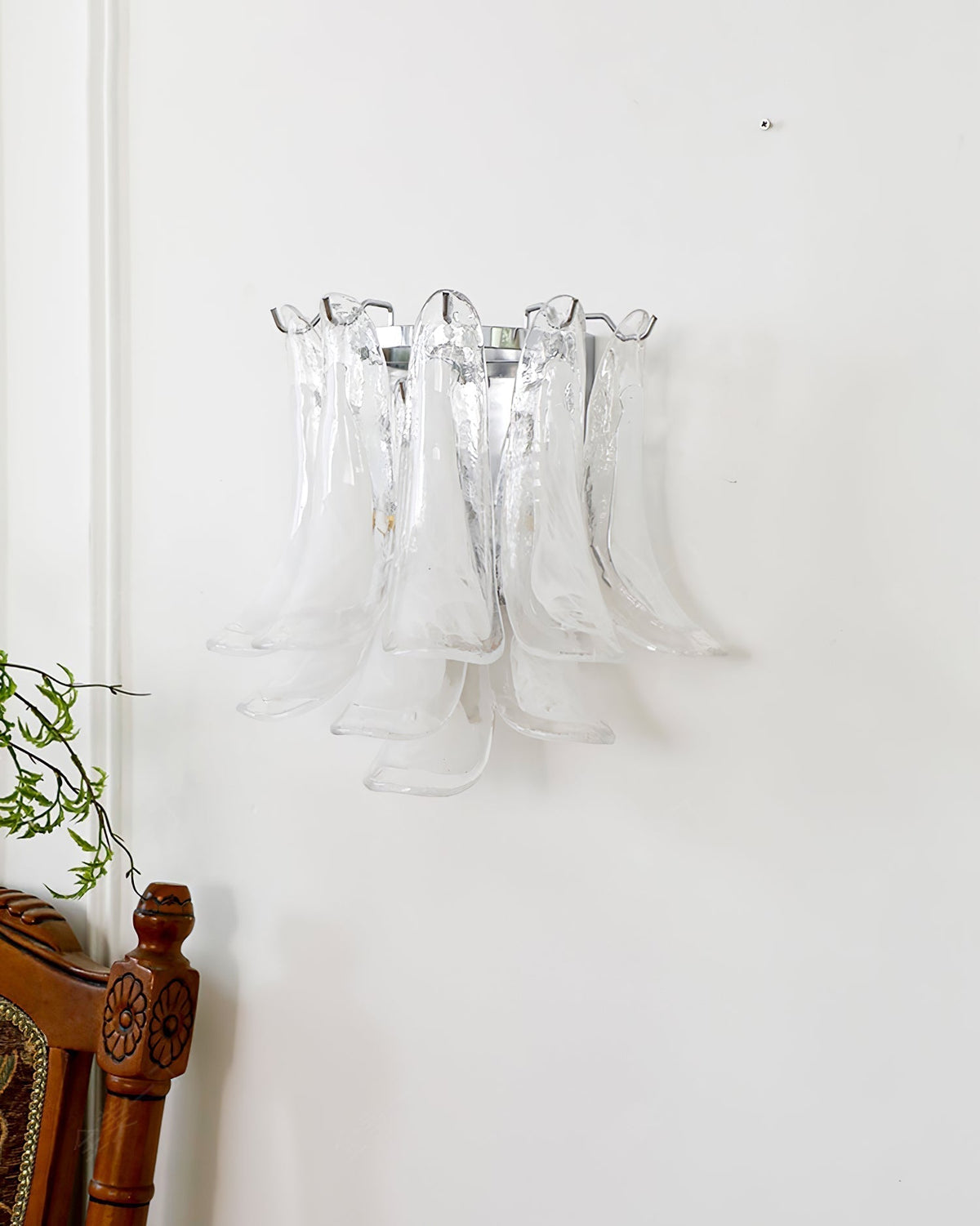 Celarelle Wall Lamp Petal Glass Horseshoe Shaped Minimalist