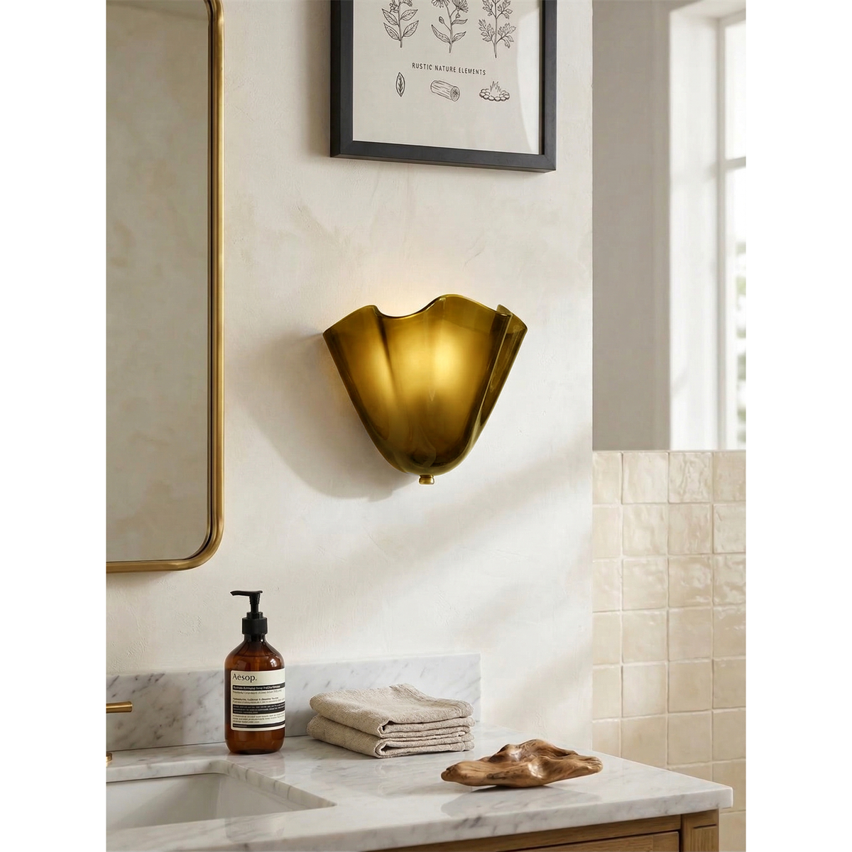 Zejel Flower Glass Indoor Wall Light