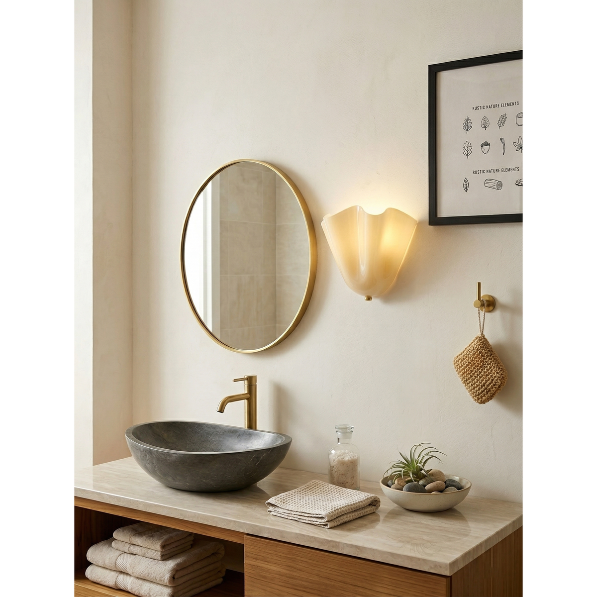 Zejel Flower Glass Indoor Wall Light