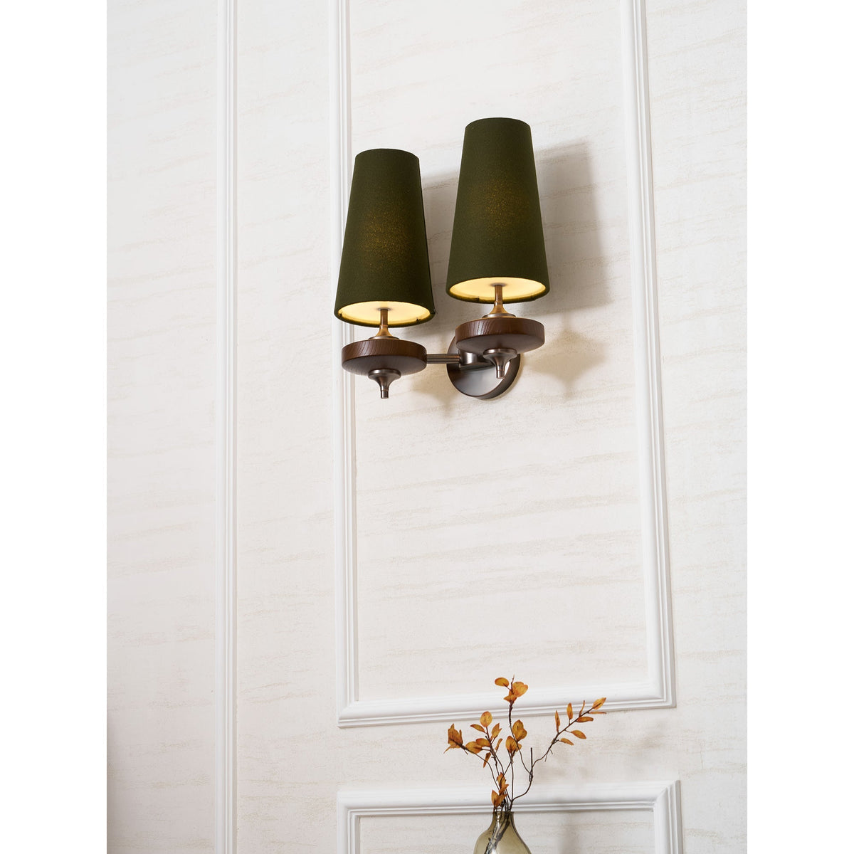 Halen Twin Shade Indoor Wall Light