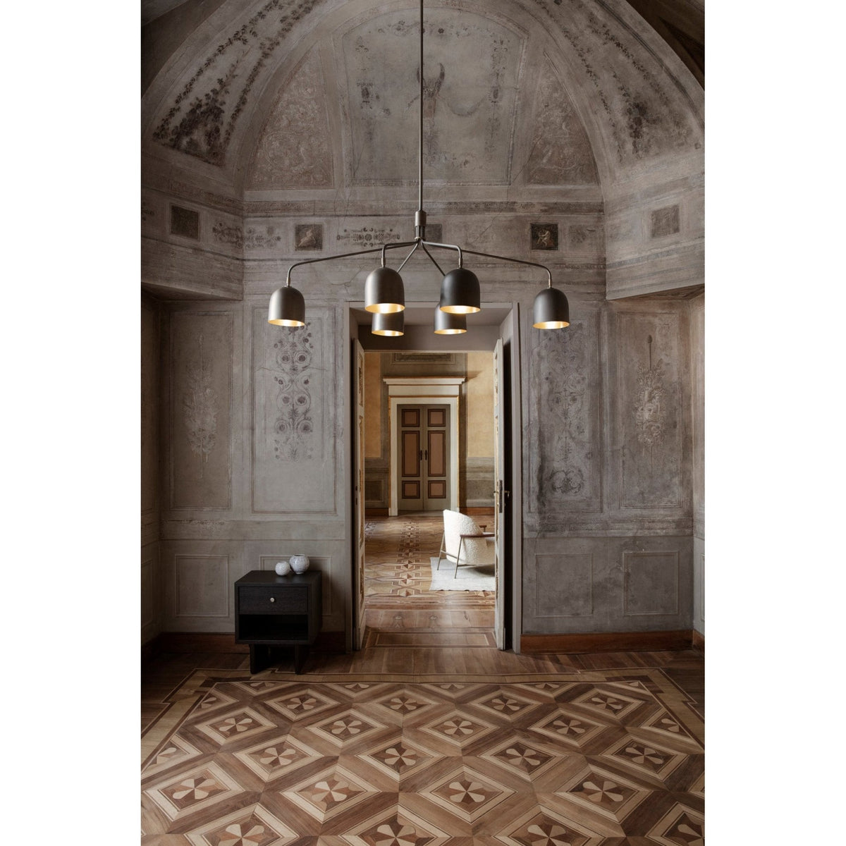 Casorira Chandelier Black Brass Industrial