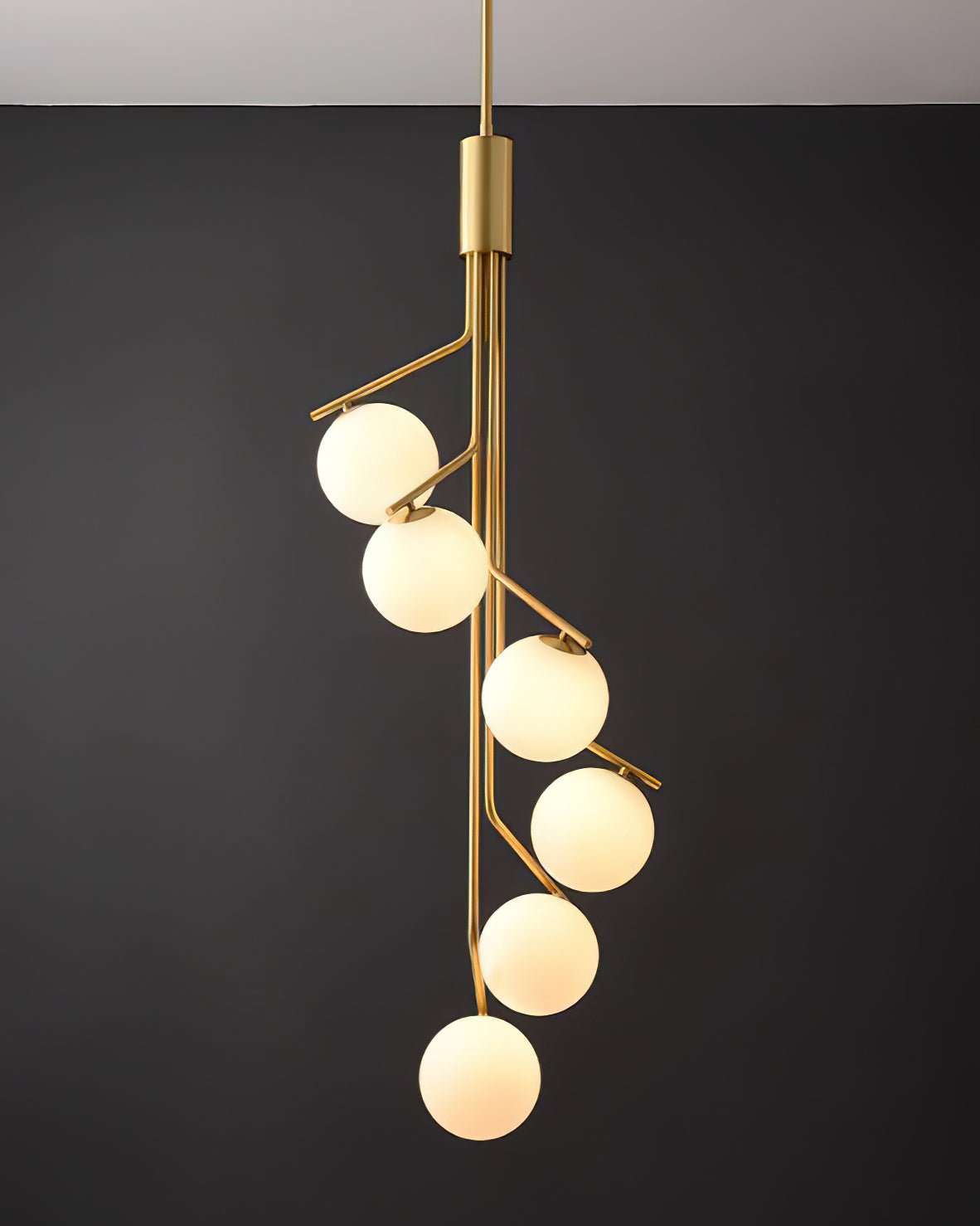 Solivine Chandelier Gold Branch Globe LED