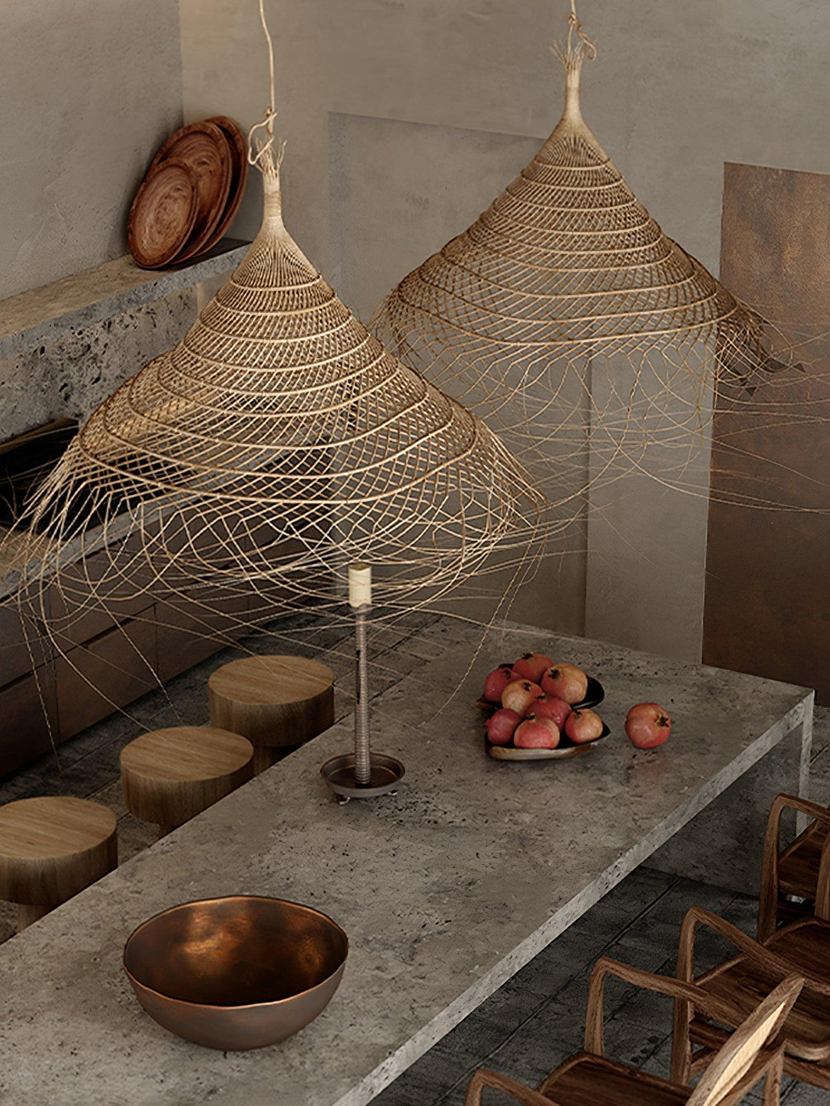Wickora Vintage Wicker Pendant Lamp