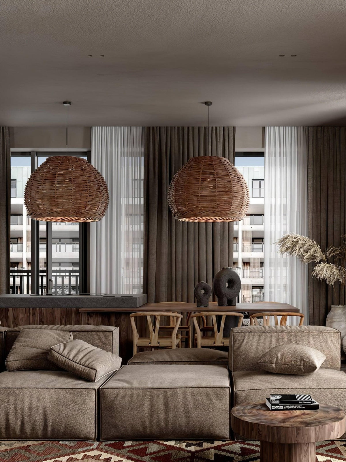 Wickora Vintage Wicker Pendant Lamp