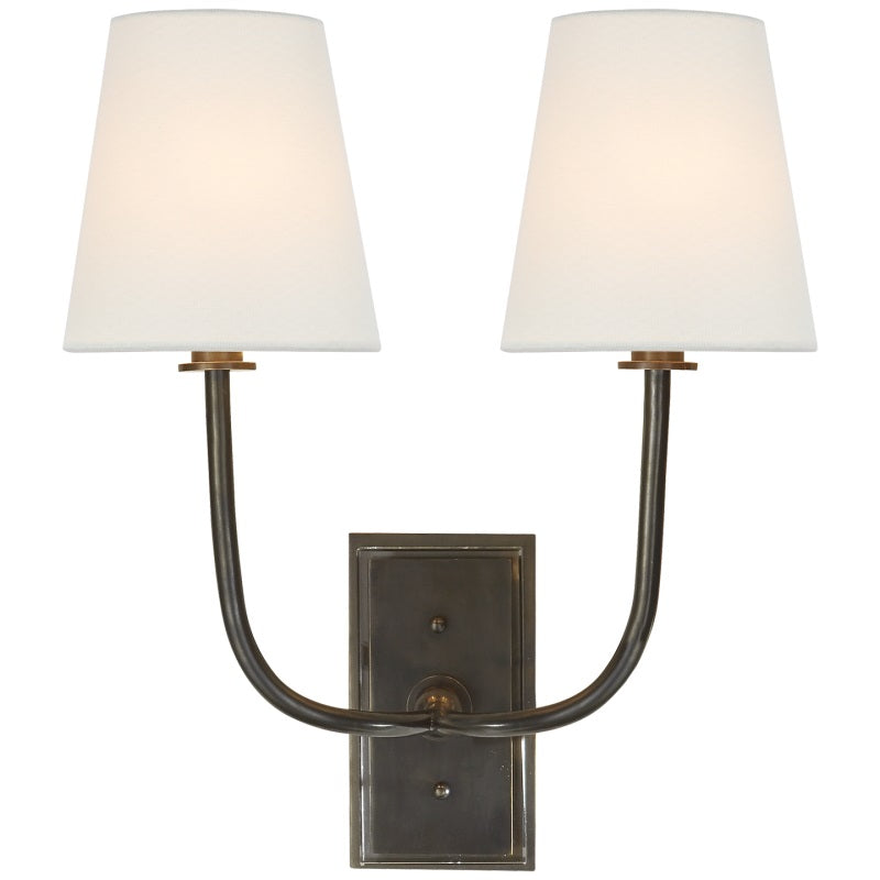 Sylvie Tapered Modern Fabric Wall Light