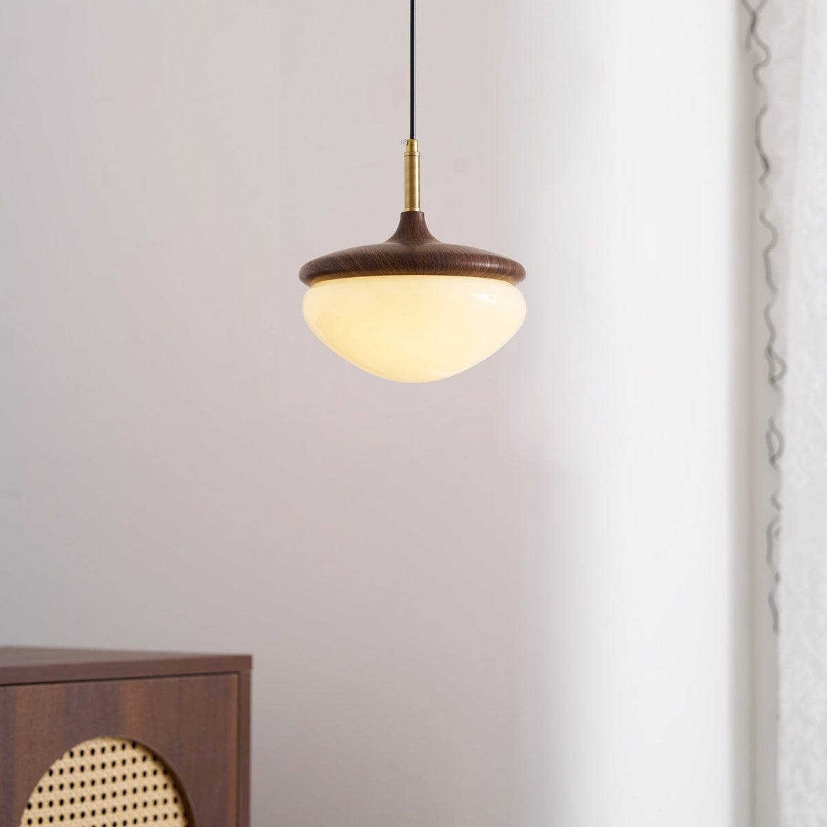 Ivydale Walnut Fabric Pendant Light