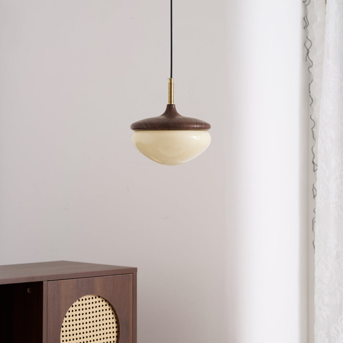Ivydale Walnut Fabric Pendant Light