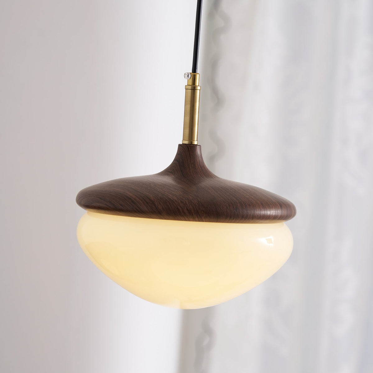 Ivydale Walnut Fabric Pendant Light