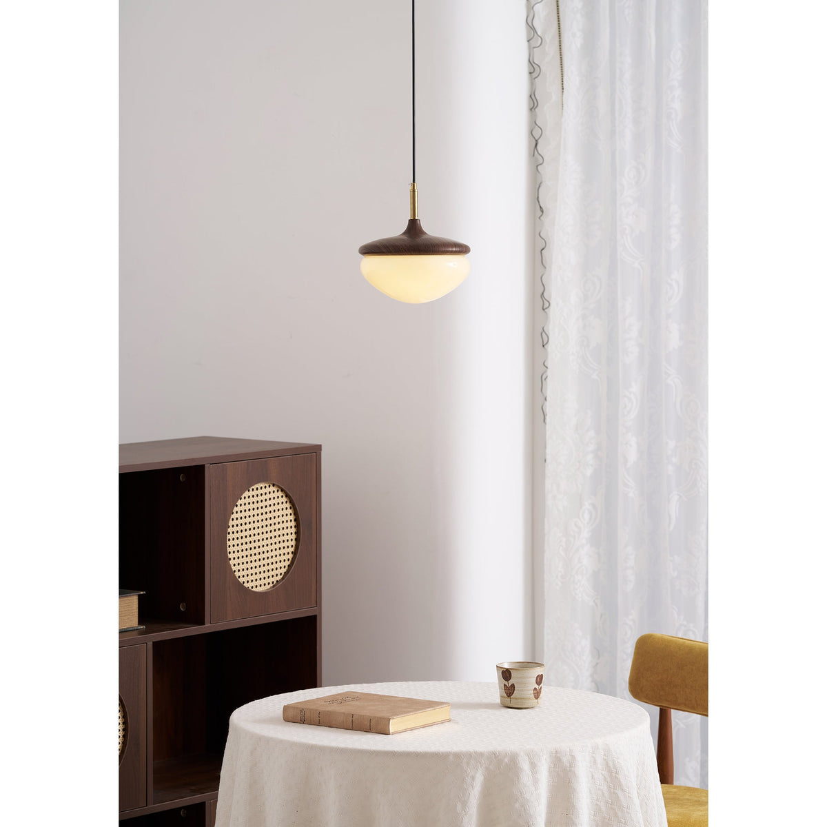 Ivydale Walnut Fabric Pendant Light