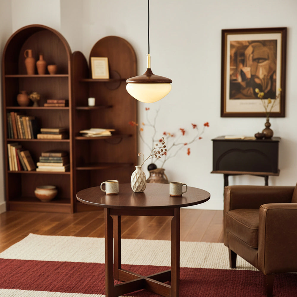 Ivydale Walnut Fabric Pendant Light
