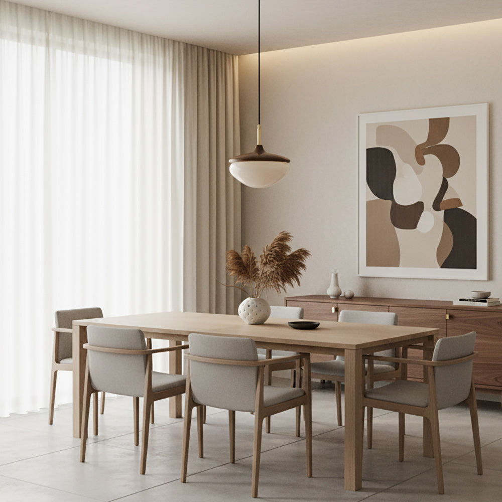 Ivydale Walnut Fabric Pendant Light