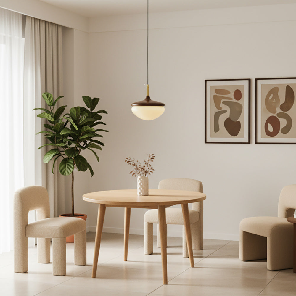 Ivydale Walnut Fabric Pendant Light