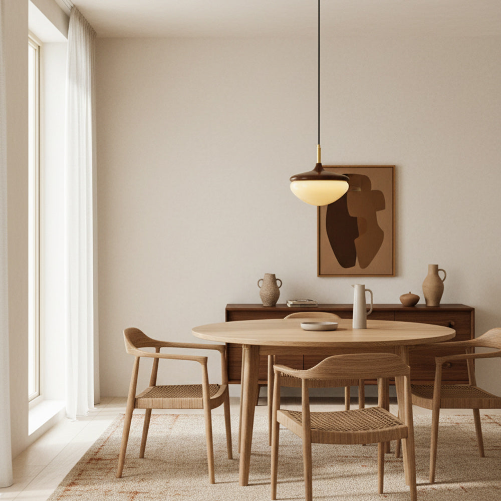 Ivydale Walnut Fabric Pendant Light