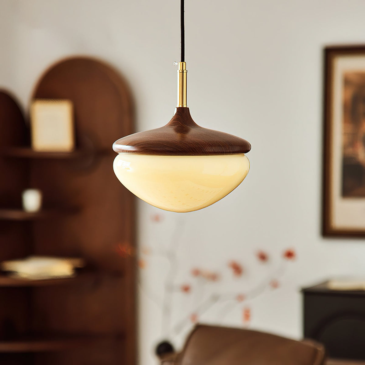 Ivydale Walnut Fabric Pendant Light