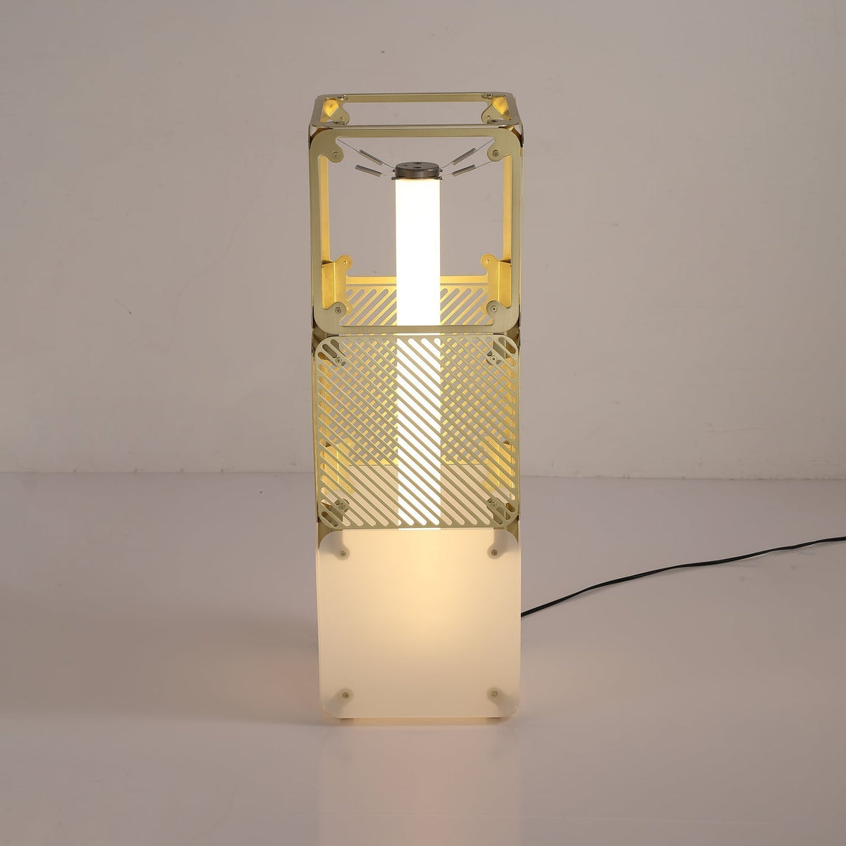LuxeGrid Industrial Brass Floor Lamp