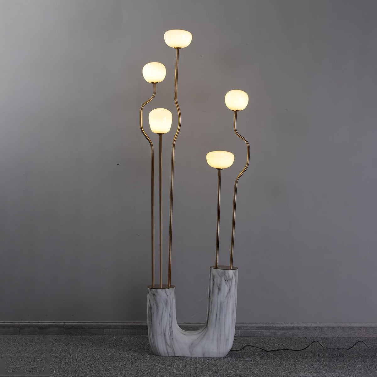 Lumon Marble Brass Modern Floor Lamp