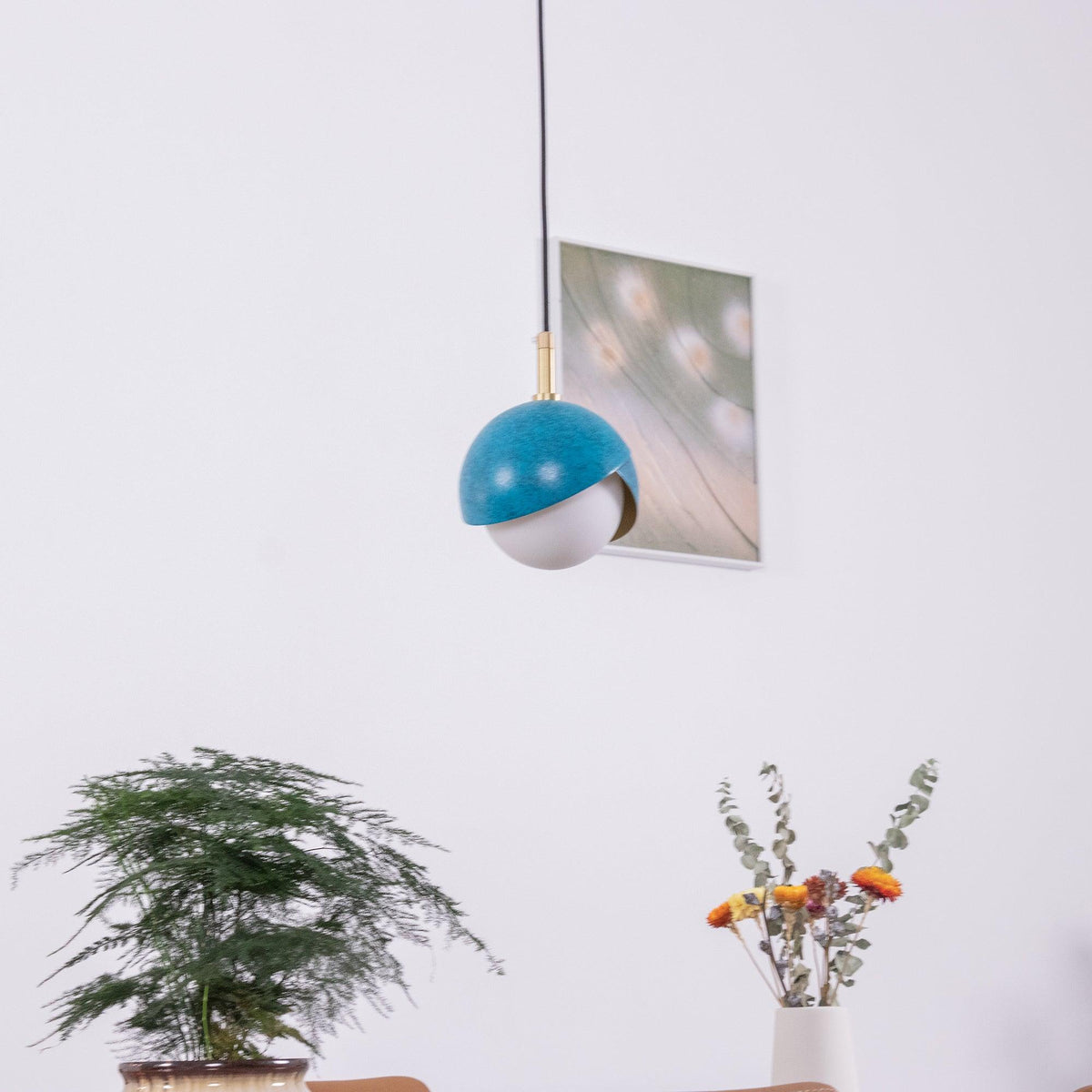 Jynara Pendant Lamp Brass Nested Opal Globe Modern