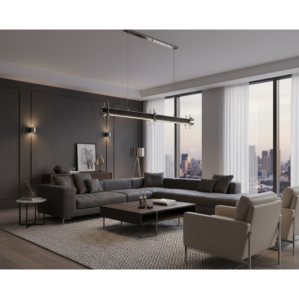 Kolve Industrial Axis Linear Pendant Lamp