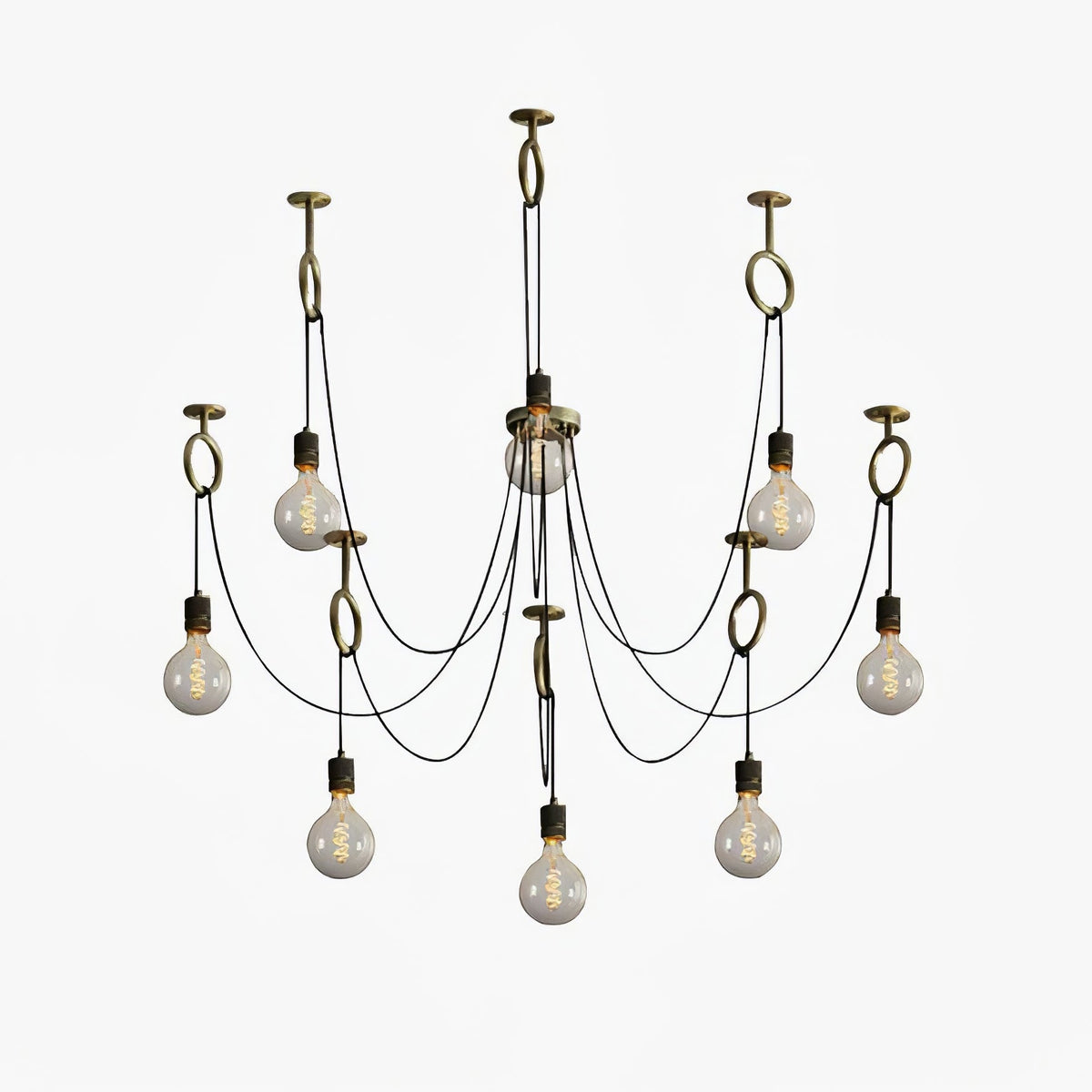 Miririne Chandelier Industrial Spider Bulb Hanging