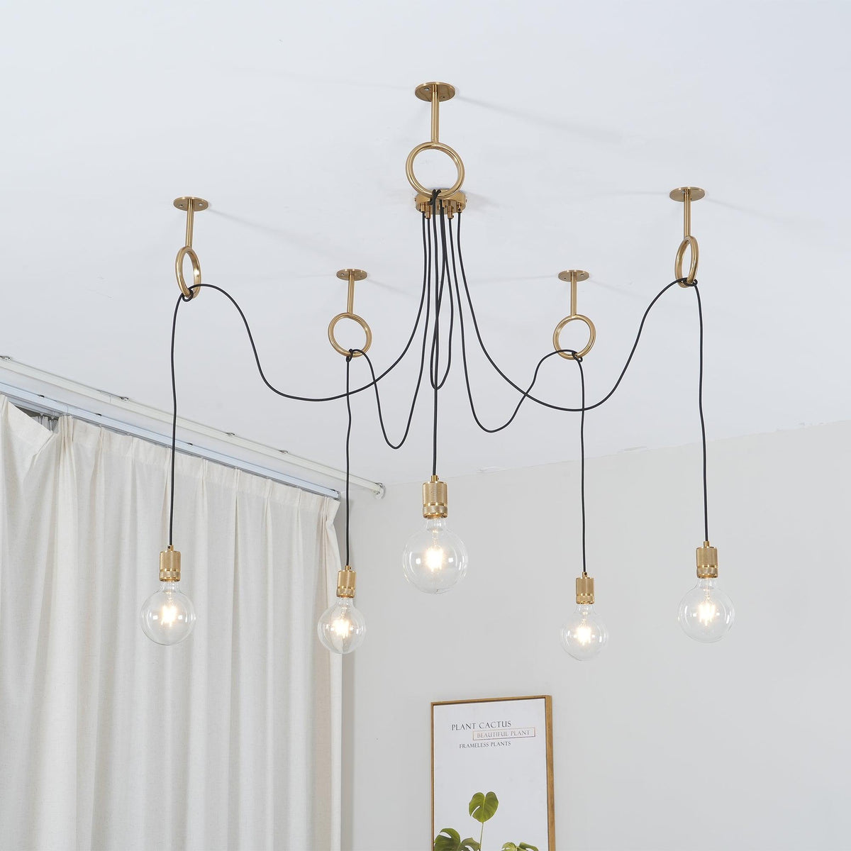 Miririne Chandelier Industrial Spider Bulb Hanging