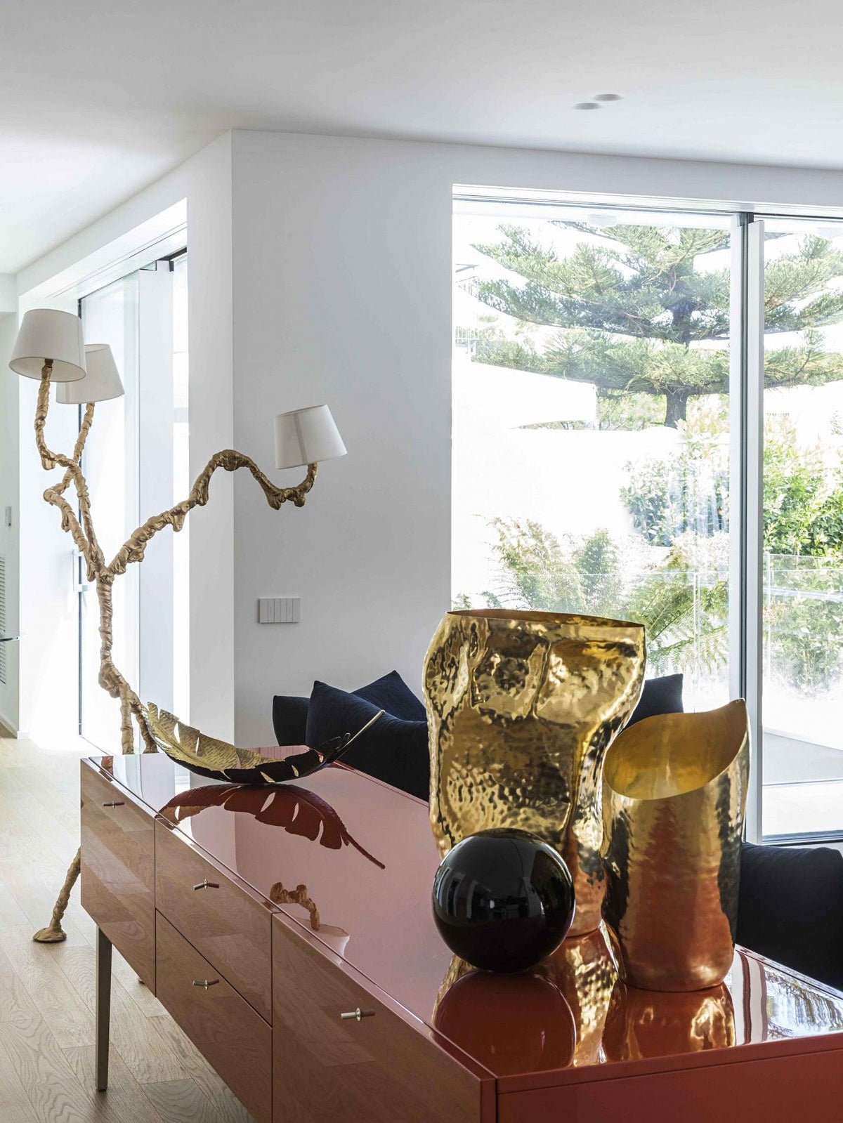 Dendria Triple-Arm Branch Sculptural Floor Lamp