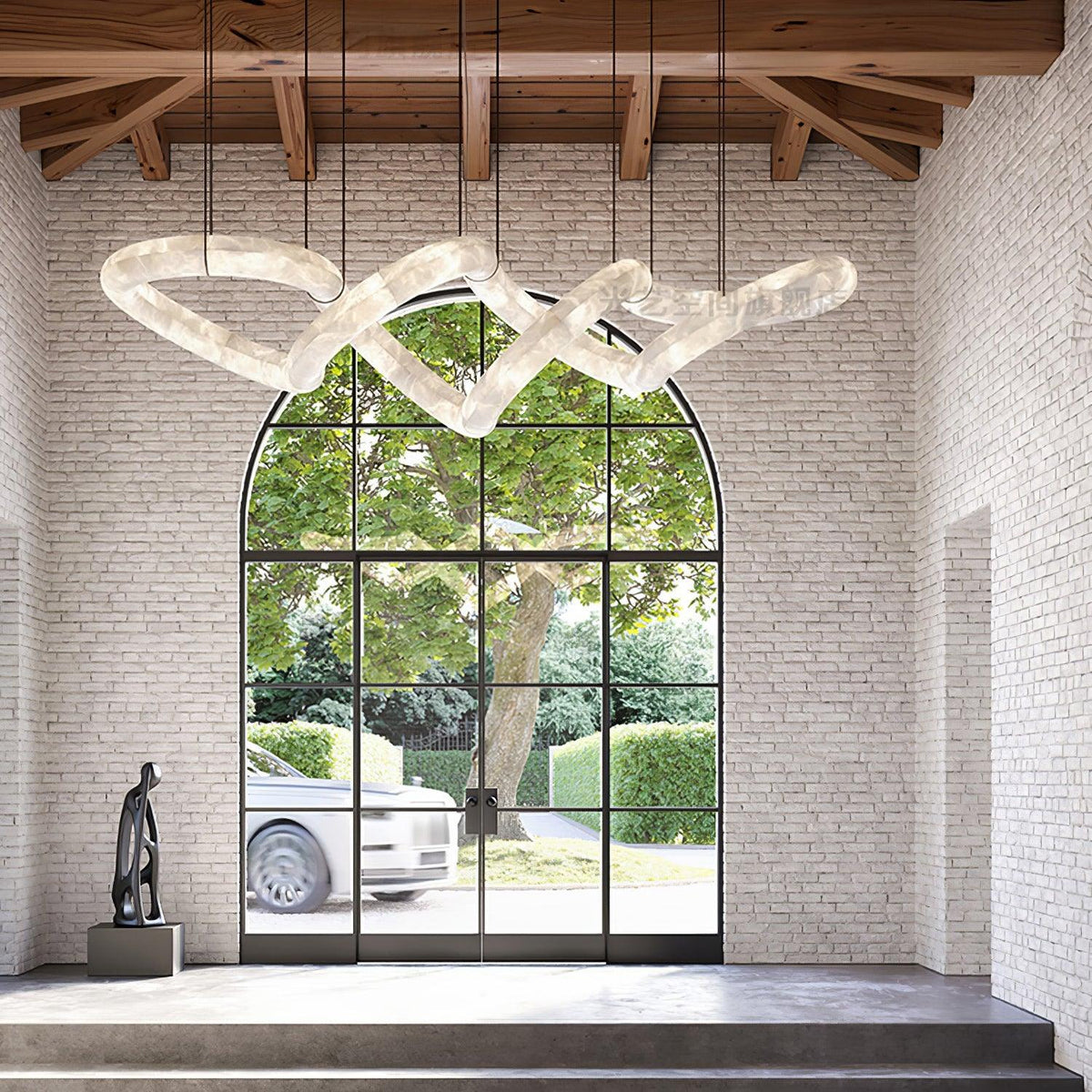 Mithos Curved Alabaster Pendant Light