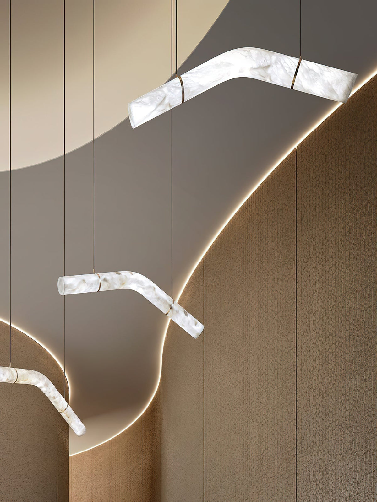 Mithos Curved Alabaster Pendant Light