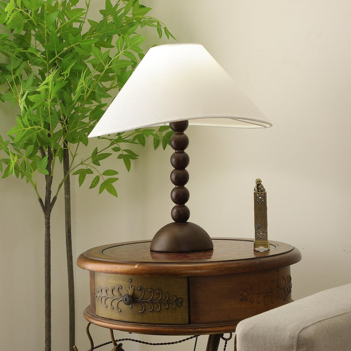 Lennox Wood & Fabric Elegant Table Lamp