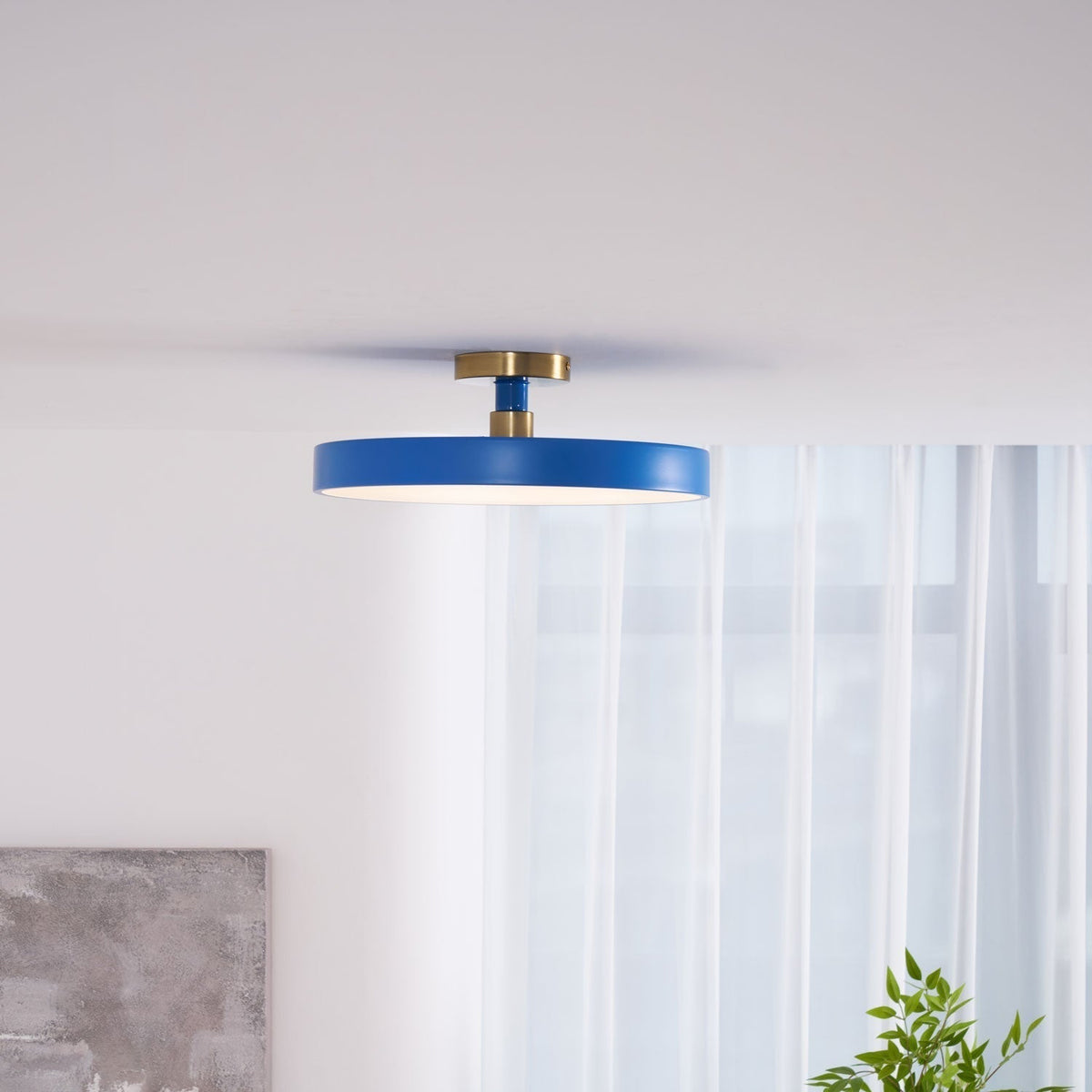 Nalia Ceiling Lamp Flush Mount Black and Gold Modern