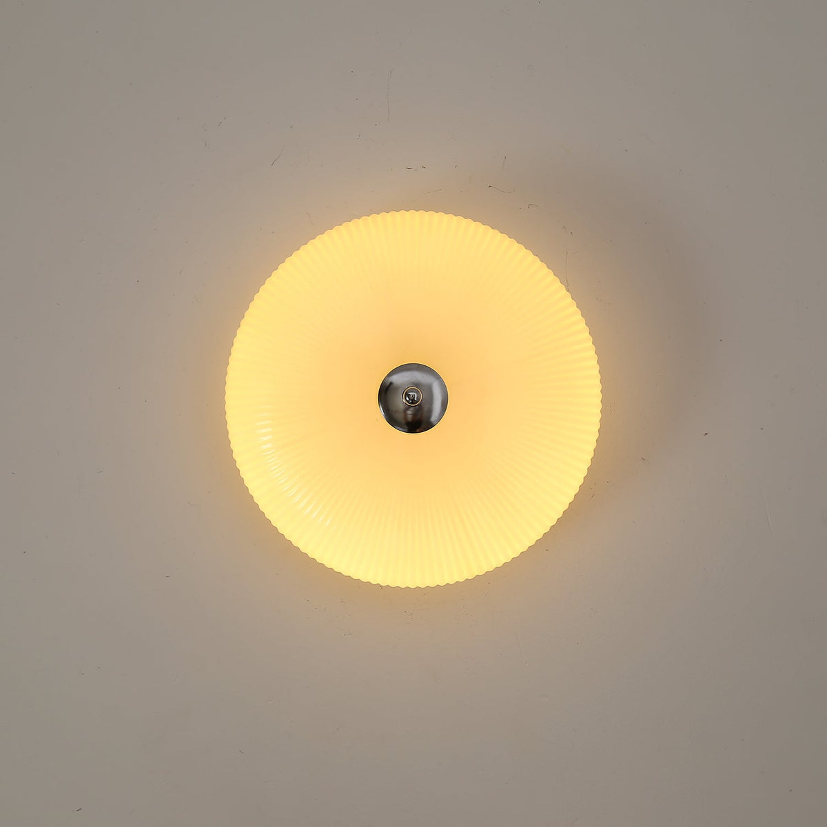 Velorena Nordic Art Ivory Ripple Glass Ceiling Light