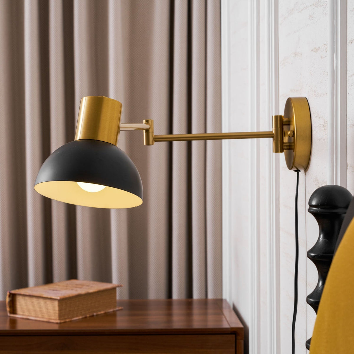 Koven Adjustable Arm Plug In Indoor Wall Light