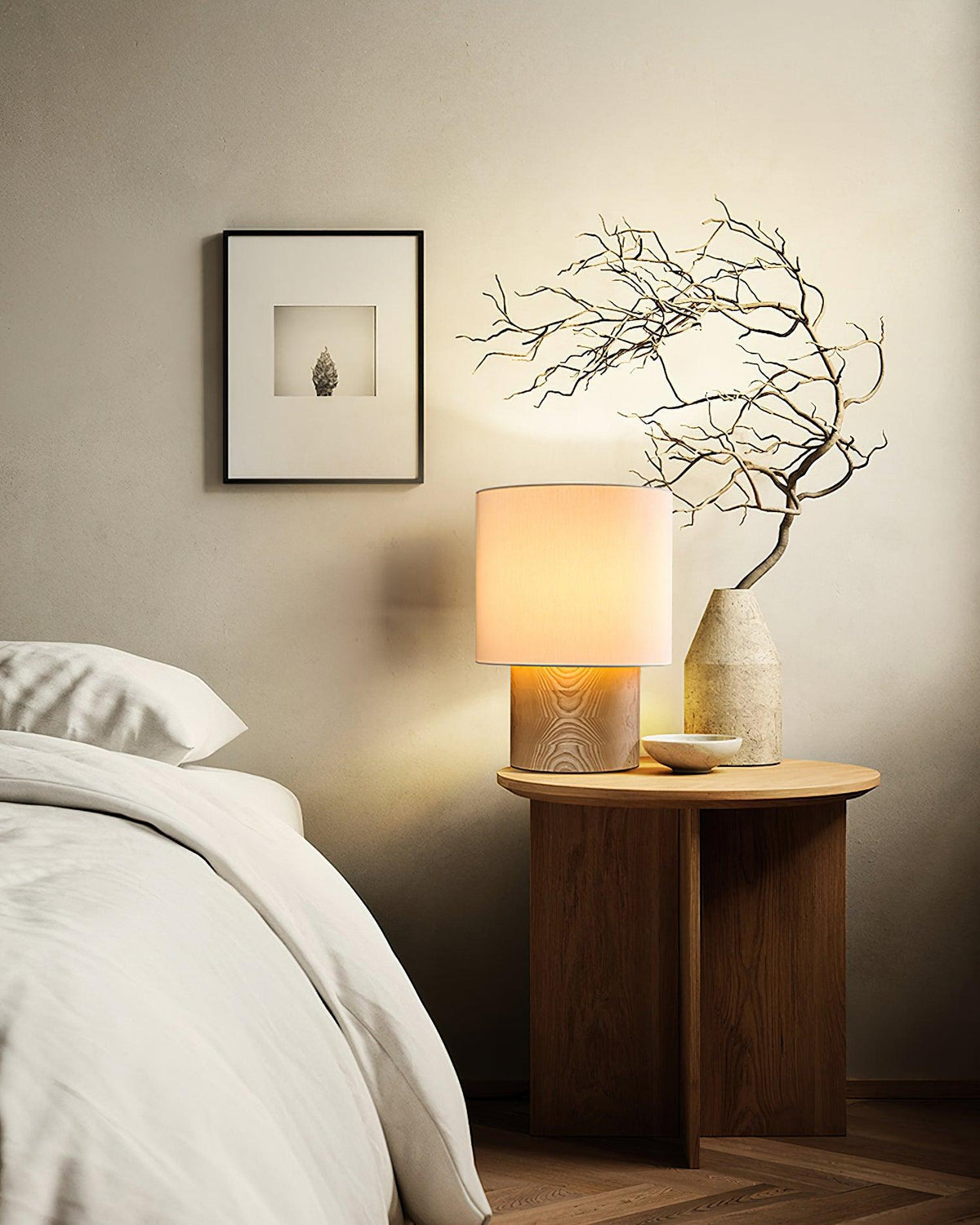 Alvira Minialist Wood Table Lamp