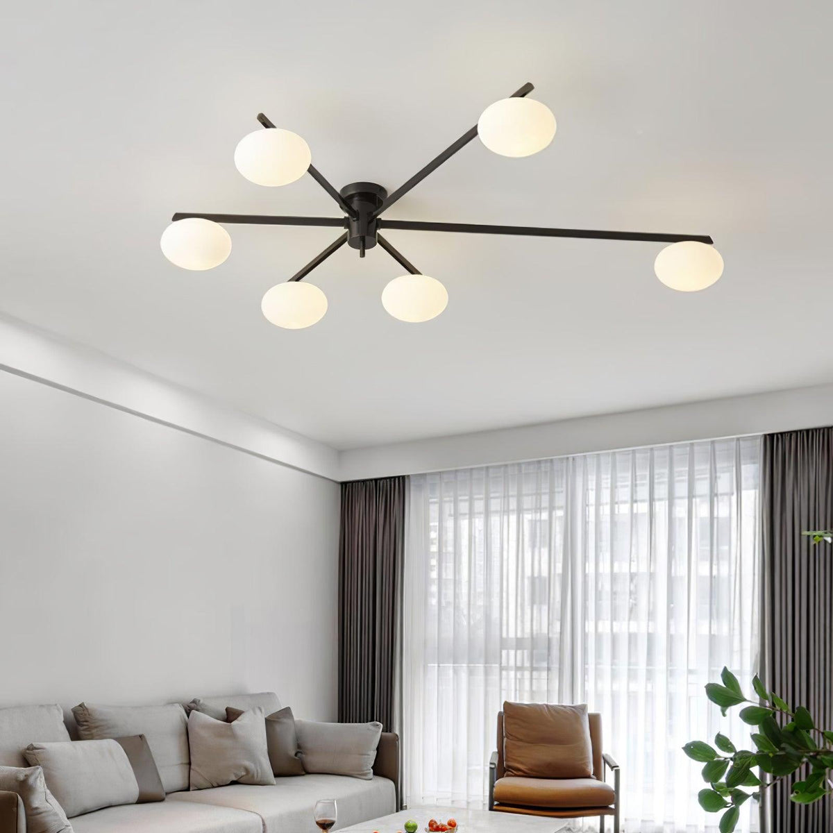 Lioraliella Ceiling Lamp Black White Glass
