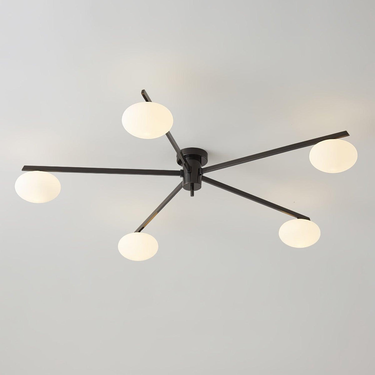 Nolan Modern Glass Black Ceiling Light