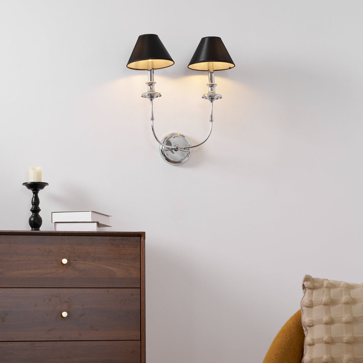 Vedoror Vintage Industrial Brass Fabric Wall Light