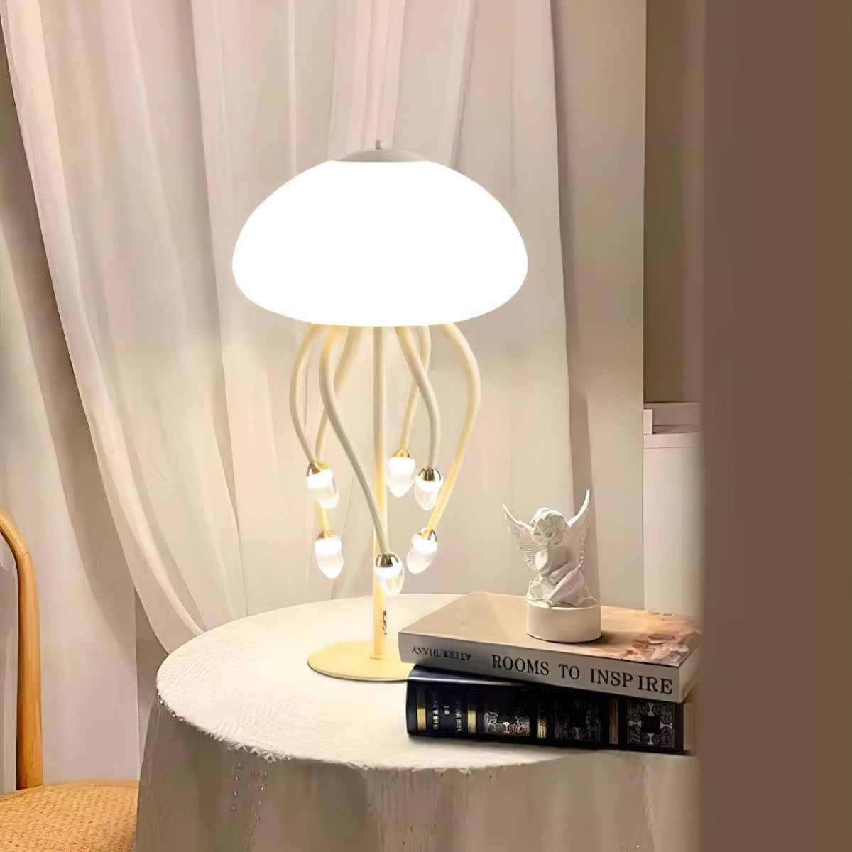 Zosilyra Whimsical Glass Jellyfish Table Lamp