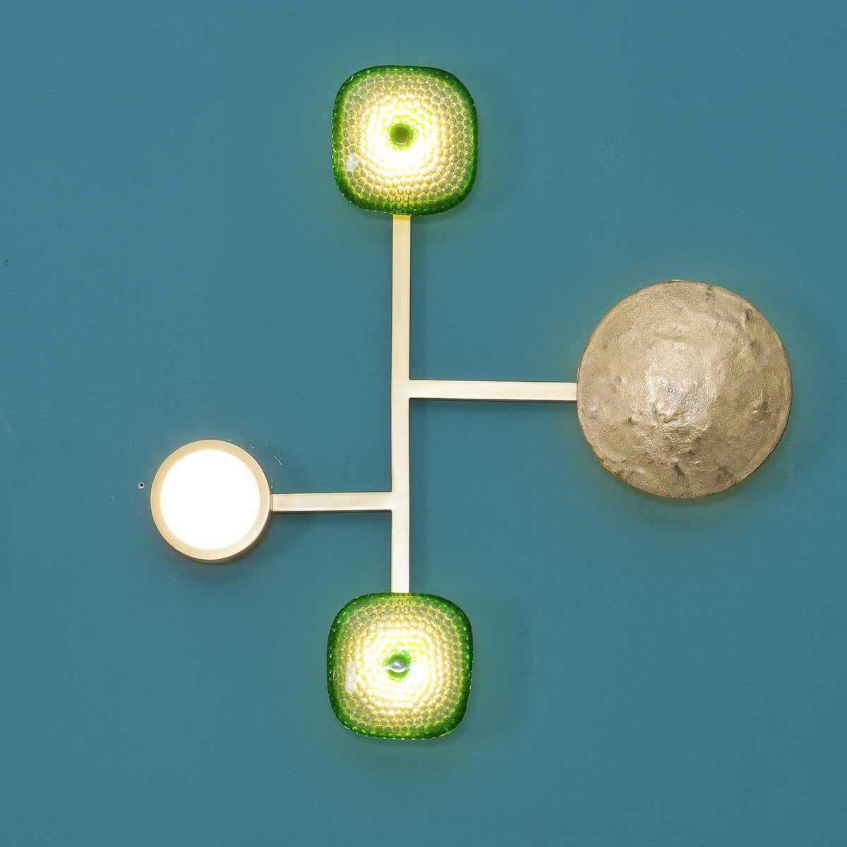 Elynis Brass & Glass Modern Wall Lamp