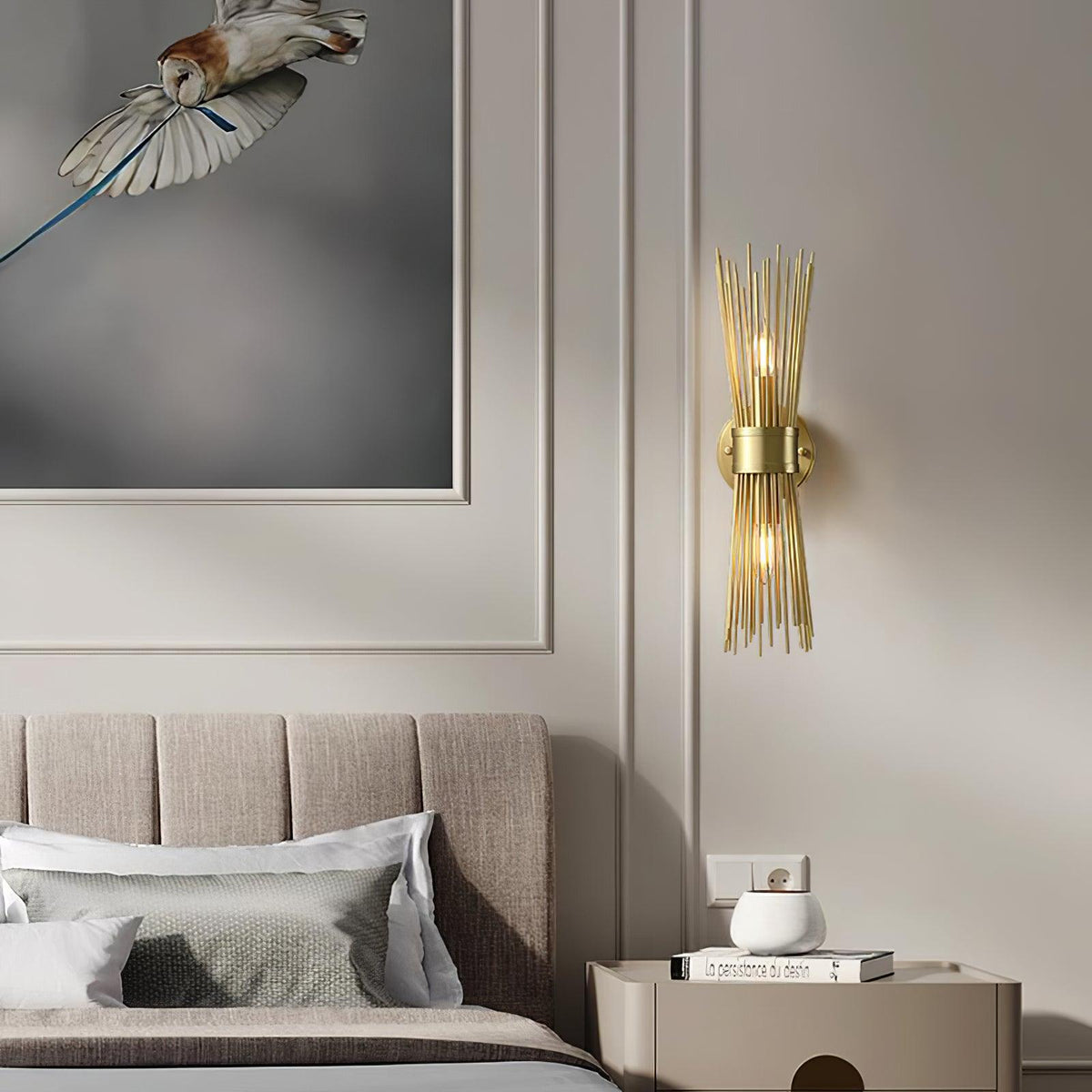 Thresher Postmodern Luxury Candle Brass Wall Light