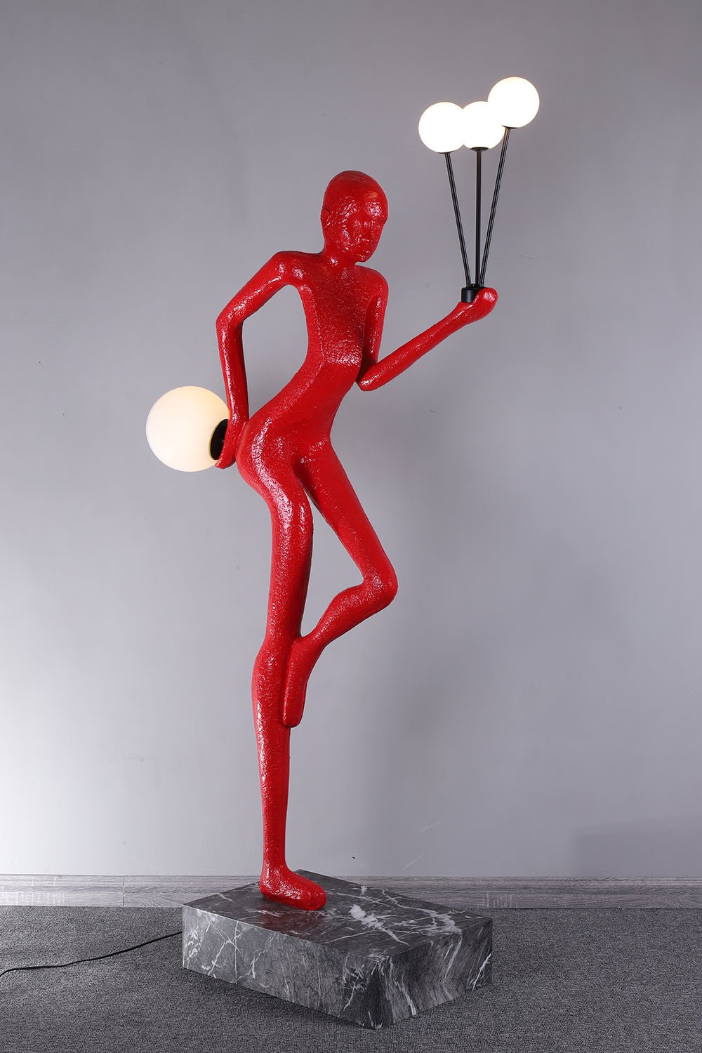 Jovian Juggler Black Sculptural Floor Lamp