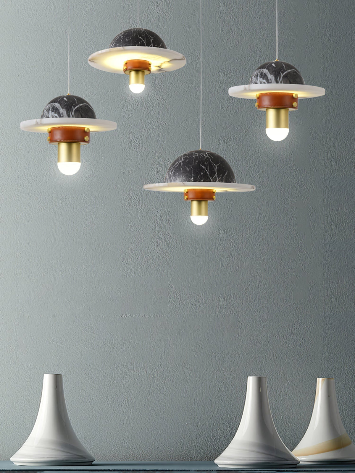 Jutta Pendant Lamp Marble Leather Fusion