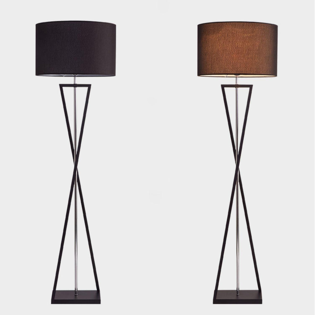 Xeno Black Fabric Modern Floor Lamp
