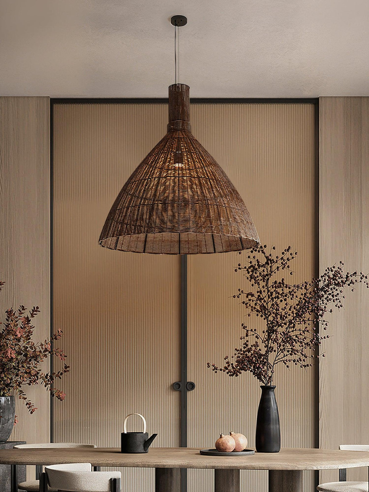 Dsplen Art Natural Rattan Pendant Light