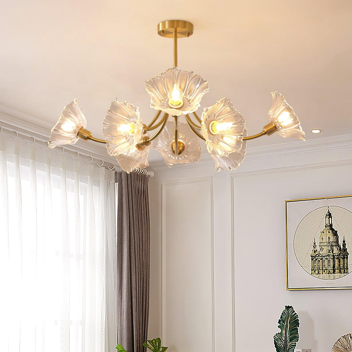 Filin Flower Glass Chandelier