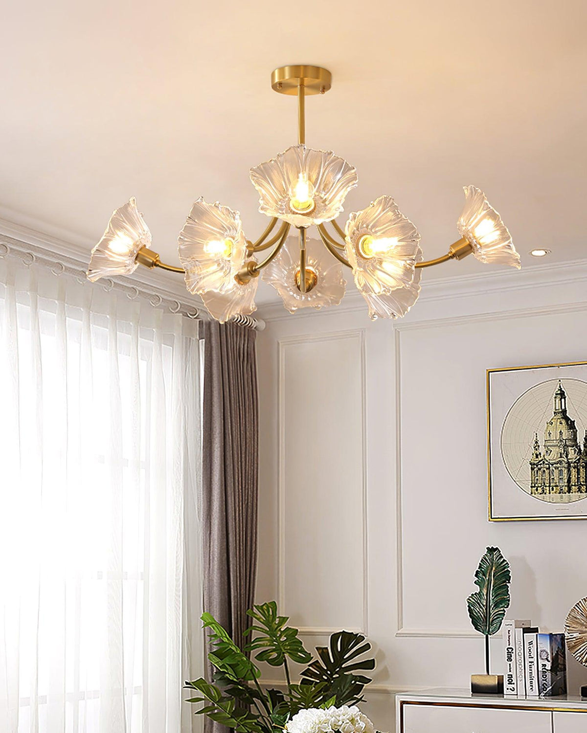 Filin Flower Glass Chandelier