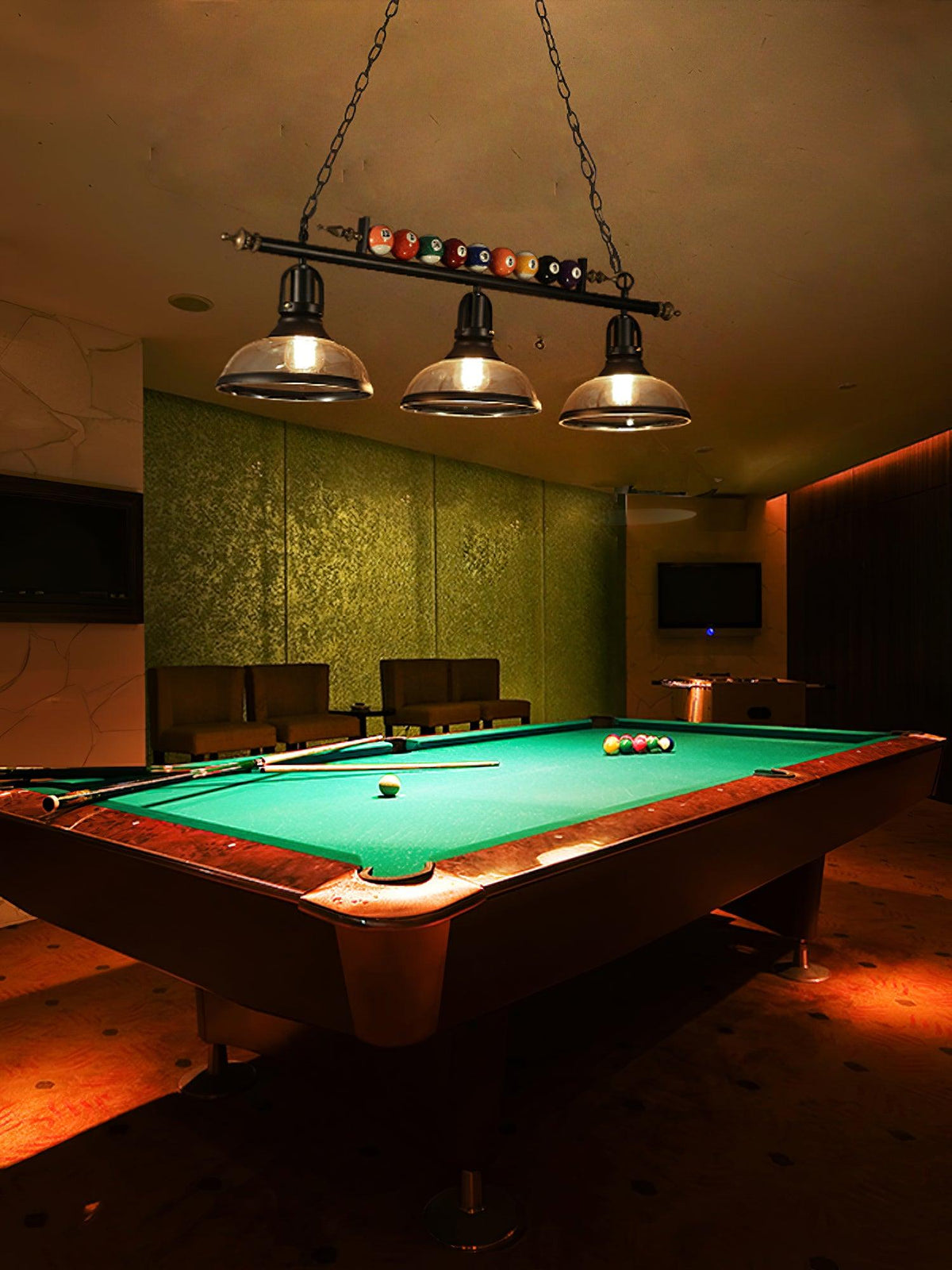 Rivi Chandelier Billiard Ball Black Glass Modern