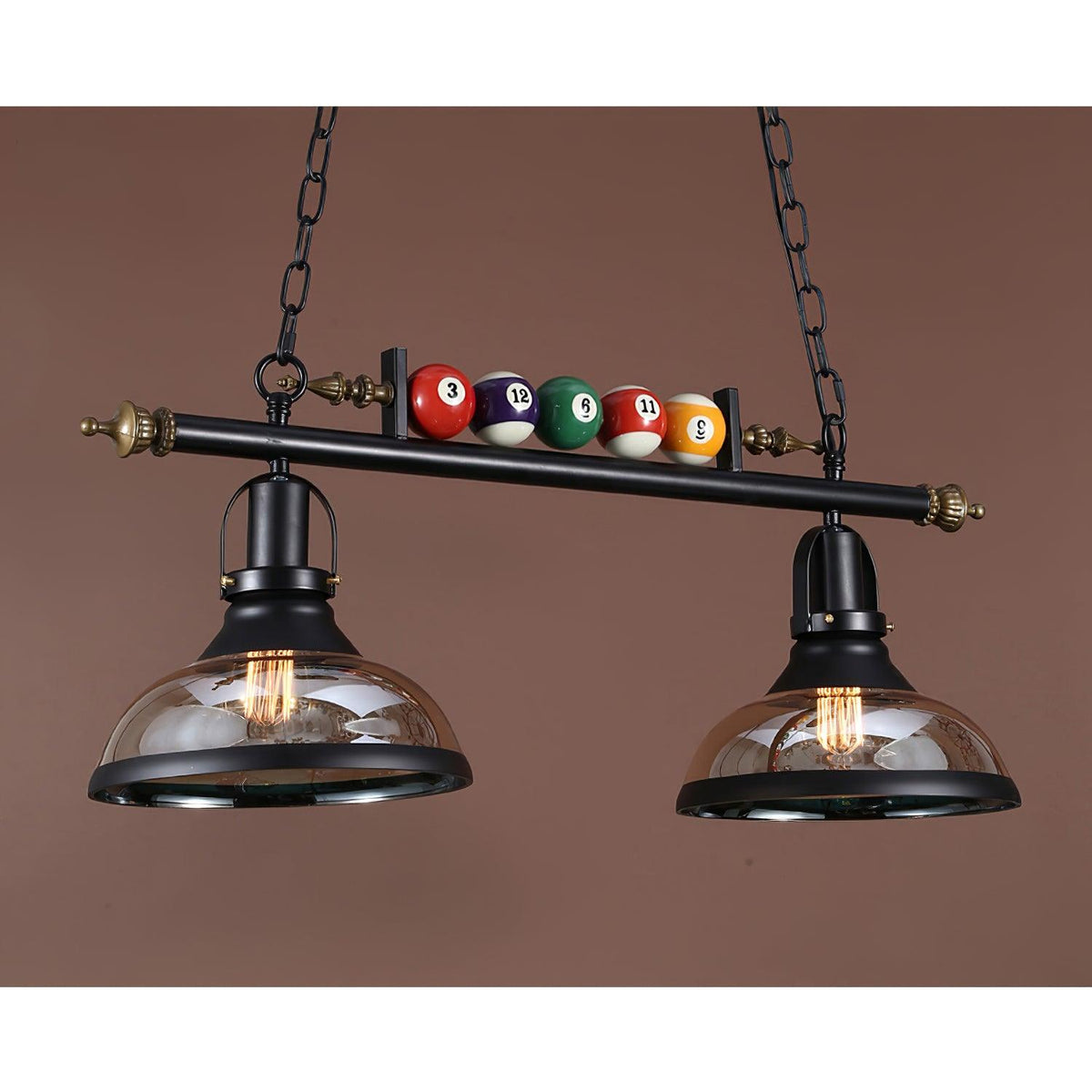 Rivi Chandelier Billiard Ball Black Glass Modern