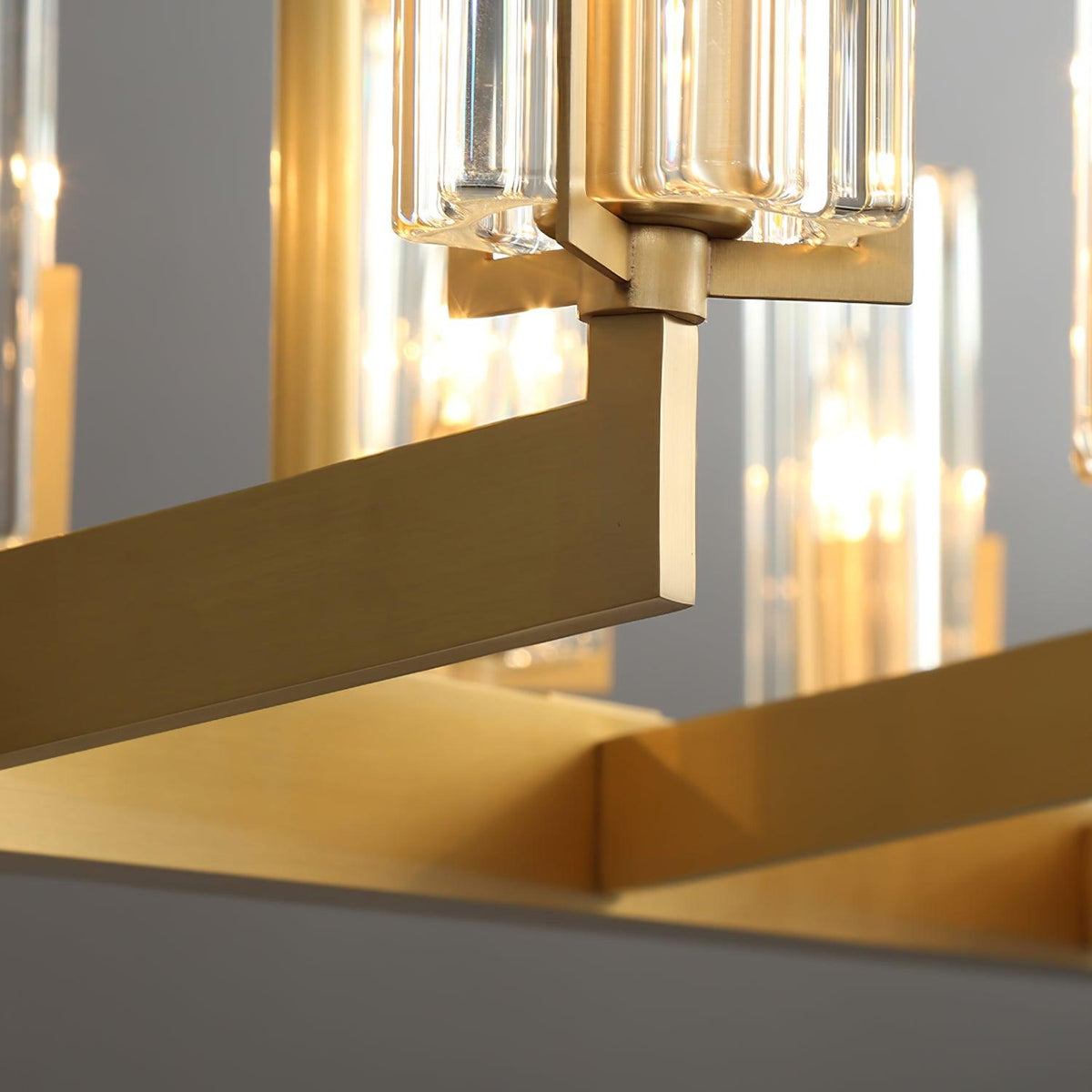 Velinora Chandelier Brass Glass Modern