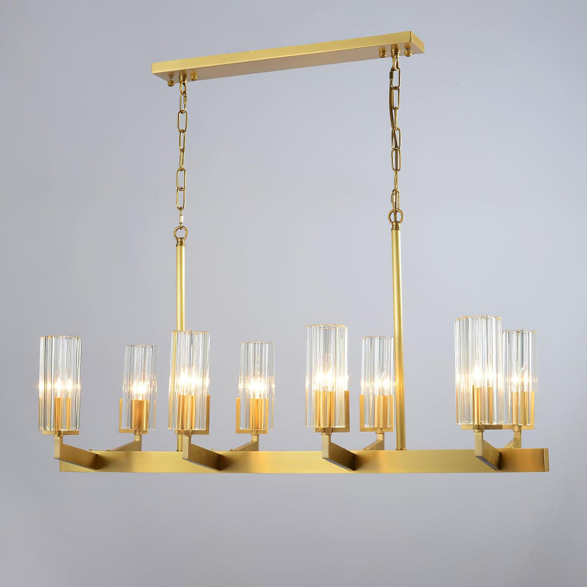Velinora Chandelier Brass Glass Modern