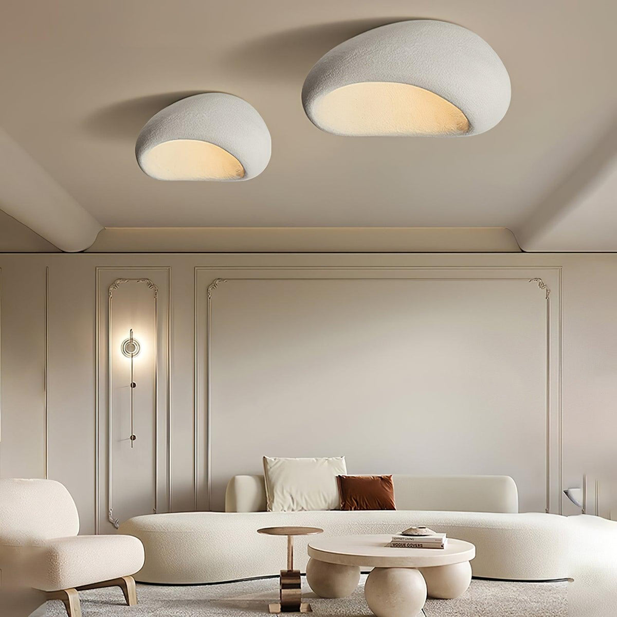 Arlena Ceiling Lamp with Japanese Wabi-Sabi Moon
