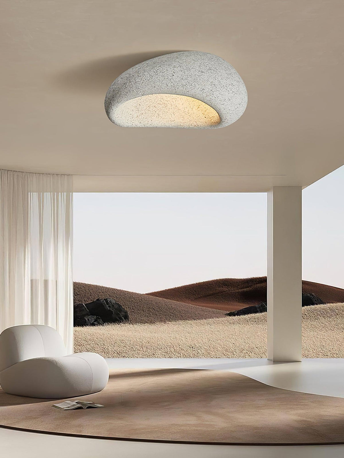 Arlena Ceiling Lamp with Japanese Wabi-Sabi Moon